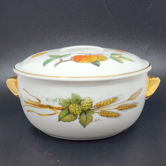 Royal Worcester Evesham Covered Casserole Serving Bowl Soup Vegetable 7.5" VTG - Picture 3 of 11